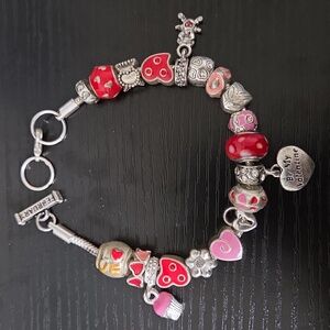 Willabee & Ward February Charm Bracelet Valentines Day Birthstone Theme Jewelry
